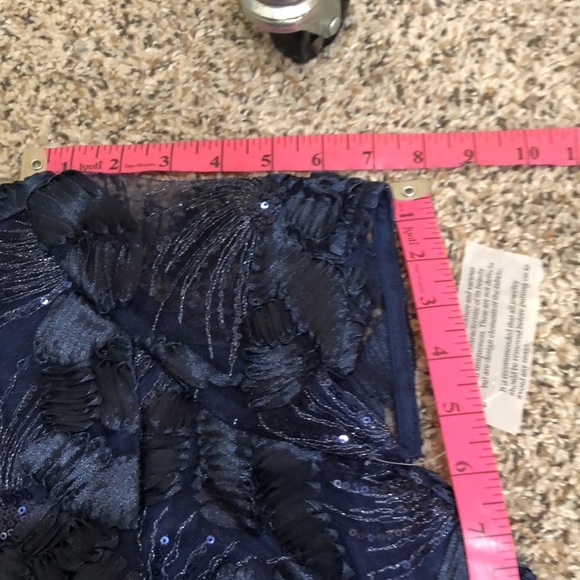 NWT Alex Evenings Formal Maxi Dress Size 6 Navy Blue Sequin - Picture 10 of 12